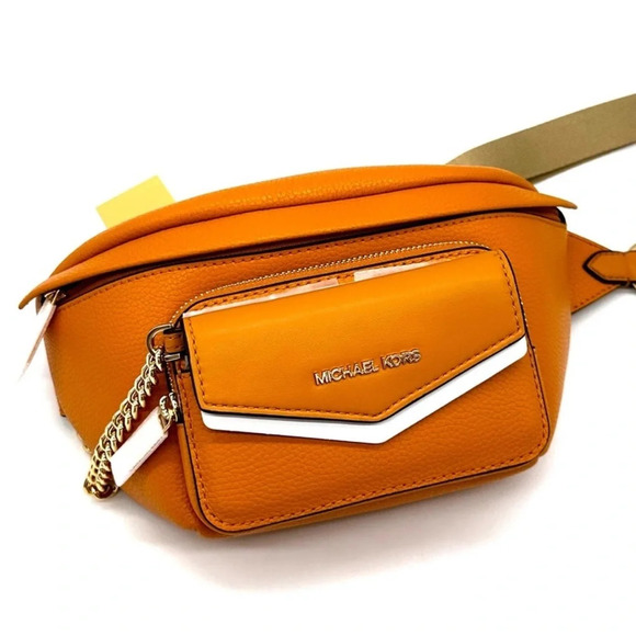 Michael Kors Maisie Large 2 in 1 Sling Pack Crossbody Bag Cider